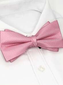 1pc Burgundy, Black & Champagne Color Bow Tie, Suitable For Business, Casual, Party, Wedding, Daily Wear Men Necktie