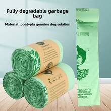 50pcs/Roll 6L/8L/10L Trash Bags, Flat-Mouth Garbage Bags, PLA Corn Starch Thickened Tear-Off Trash Bags - Compostable Trash Bags For Kitchen, Bathroom, Bedroom, Etc. - Green Trash Bags For Cleaning, Household Essentials, Garbage Bags - Multicolor - View 5