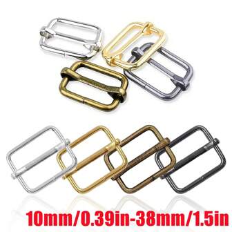 10 Piezas/Paquete Hebillas deslizantes metálicas ajustables Tri-Glide Regulador rectangular para accesorios de ropa, mochilas y otros
