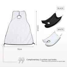 Shaving Apron, Beard Trimming Catcher Bib, Beard Care Apron Cover - màu đen - Xem 4
