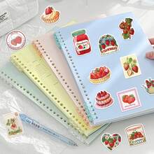 50PCS Strawberry Stickers Fruit Stickers Dessert Stickers Pretty Stickers Aesthetic Stickers Cute Stickers Strawberry Decor Strawberry Stuff For Journaling Computer Scrapbook Luggage Water Bottle Phone Laptop Notebook - Multicolor - View 7