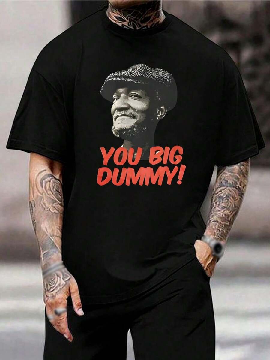 Camiseta negra de Fred Sanford '¡Tonto!' - Camiseta vintage de Sanford e Hijos - Camiseta gráfica divertida de programa de TV para hombres y mujeres - Regalo para papá - Negro - Ver 1