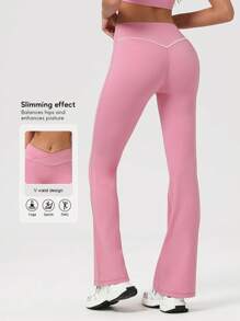 Sodalemon Pantaloni casual da donna, a campana, per yoga e corsa, con blocchi di colore, che slanciano il fondoschiena