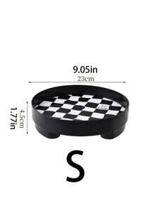 1pc Nordic Checkerboard Cosmetic Decorative Storage Jewelry Tray, Multipurpose Aromatherapy & Cosmetic Storage Organizer For Home, Office Desk Table Decor