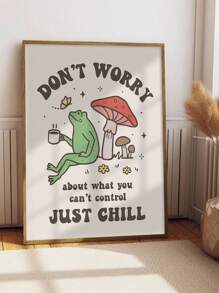1pc, 70s Vintage Canvas Artwork, Vintage Cute Frog, Duck, Poster Print, Wall Arts Picture Canvas Painting For Kids And Living Room Bedroom Home Decor, Optional Frame Posters