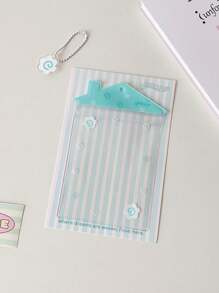 Portador de tarjeta de estudiante transparente con lazo y lindo lindo, estuche protector de tarjetas pequeño con abanico Celebrrity, regalos de vuelta a la escuela