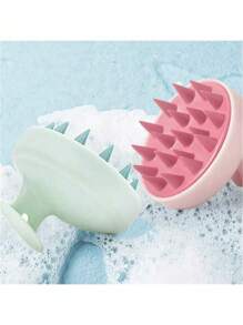 1pc Head Scalp Massage Hairbrush, Soft Gel Odorless Manual Silicone Scalp Cleansing Brush, Hair Massage Tool For Dandruff Removal And Hair Growth, Suitable For Men, Women And Children, Dry And Wet Use