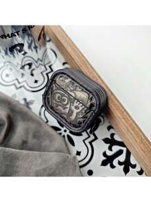 1pc Cute Cartoon Transparent 3D Frame Monster With Black Circle, Suitable For 1/2/3/Pro/Pro2 Protective Anti-Drop Case - Transparent Black - View 3