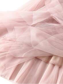 Ruffle Hem Pleated Tulle Skirt - Dusty Pink - View 8