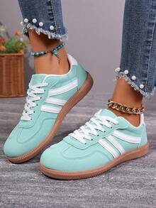 scarpi sportivi casual retrò classiche da donna, versatili, di Ins, sportive, adatte per autunno/primavera - Verde - Visualizzare 11