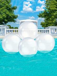 1 Stück PVC aufblasbarer einfarbiger transparenter Strandball, Pool-Aufblasartikel, Strandutensilien, Pool-Schwimmhilfe - Verschiedenfarbig - Übersicht 3