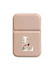 1pc Mini Pink Flower White Letters Foldable Portable Makeup Mirror,Letters Of A-Z Makeup Mirror With Bracket, Travel Mirror, Beauty Products, Desktop Makeup Mirror, Rectangular Desktop Compact Mirror Foldable Small Minimalist Makeup Mirror, Travel Portable Makeup Mirror For Women's Gift - The Best Gift For Mom And Teacher