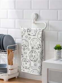 2pcs Lamb Pattern Kitchen Towels, Suitable For Eid Al-Adha, Decorative Towels For Farmhouse, Kitchen, Dining, Dish Drying, Handtowels