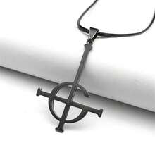Ghost Nameless Band BC Stainless Steel Necklace Leather Ghoul Cross Chain Musical Band Mask Grucifix Necklaces Jewelry Gift 912 - Necklace - View 4