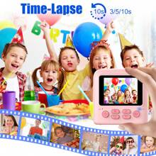 Cámara con impresión instantánea para niños, cámara digital para niños de 1080p con pantalla HD, regalo ideal de juguetes para niños y niñas de 6 a 14 años, incluye 2 rollos de papel de impresión y 6 bolígrafos de colores