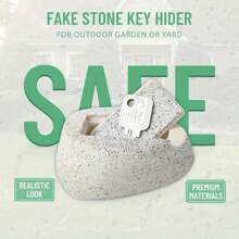 1 Stone Style Keys Hidden Lock Boxes For Outdoor Gardens Or Yards - Waterproof Plastic Spare Key Storage With Safety Buckle, Ideal For Home Security And Garden Accessories | Stone Style Design | Durable Plastic (Color Random)