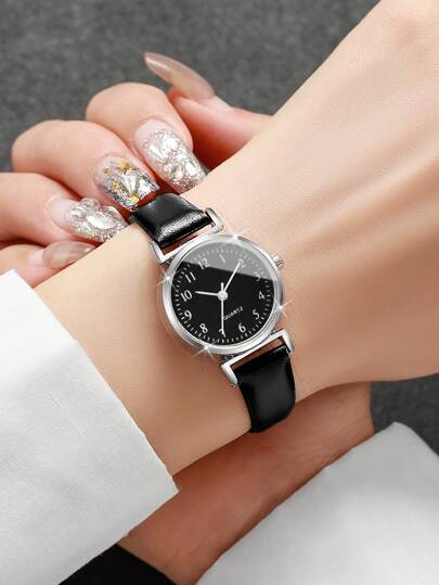 1pc Women Elegante Digital Scale Small Dial Classic Compact Quartz Wrist Watch, Excluding Horloge Box view 2