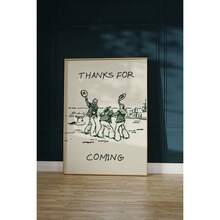 1 pintura de lienzo con impresión de "Gracias por venir", póster vintage de marinero, decoración costera, arte de cita linda, estética verde, decoración de apartamento, obra de arte para pared con marco opcional - Multicolor - Ver 10