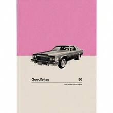 Retro Simple Color Background Design Movie Character Car Poster Canvas Painting Wall Art Pictures Home Decor Optional Frame ,Wall Art With Frame - Multicolor - View 46