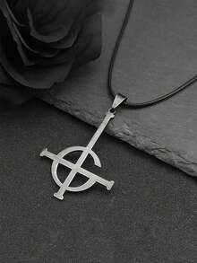 Ghost Nameless Band BC Stainless Steel Necklace Leather Ghoul Cross Chain Musical Band Mask Grucifix Necklaces Jewelry Gift 912 - Necklace - View 13