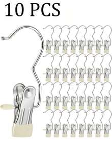 20/10 chiếc Kẹp quần áo bằng thép, Móc treo quần áo, Kẹp quần áo bằng thép không gỉ, Kẹp treo quần áo di động, Kẹp móc treo giày, Kẹp treo móc quần áo, 1/30 chiếc, Kẹp khăn, Móc treo quần áo đa năng một kẹp, Kẹp sắp xếp móc treo tủ quần áo, Kẹp khăn, Kẹp quần áo chịu lực nặng Kẹp móc treo số lượng lớn cho Quần, Mũ, Váy, Tất, Giày Quần âu Giày Bốt, Váy, Mùa xuân, Tối giản, Áo mùa hè - Nhiều màu - Xem 14