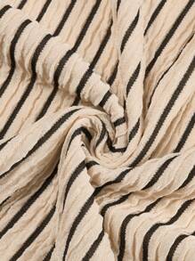 abyoxi Apricot Color Off Shoulder Waist Drawstring Tied Design Sexy Slim Fit Tube Top Midi Dress With Stripe Textured Fabric Casual Vacation Simple For Spring And Summer New Fashionable Women's Clothing