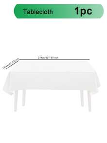 1pc Multicolored Disposable Plastic Tablecloth For Rectangular Tables, High-End Decorative Tablecloths, For Parties, Events And Weddings, Indoor And Outdoor, 53.93 X 107.87 Inches (Approx. 137.2 X 274.3 Cm), Plastic Tablecloth - Multicolor - View 12