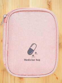 1 peça Bolsa de remédios pequena portátil para viagem, para casa, com pequena bolsa de remédios, pequena bolsa de armazenamento, organizador de pacotes de remédios prático com grade de malha, bolsa de grande capacidade, bolsa grande de higiene pessoal com zíper duplo e vários compartimentos para mulheres/homens, bolsa de artigos de higiene pessoal para viagens de curta distância, bolsa de armazenamento de itens essenciais para viagem, para a volta às aulas, bolsa de armazenamento à prova d'água, acessórios de viagem, férias, verão