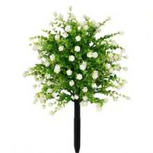 1/2 件人造山茶花球树，逼真的人造植物，带地钉，适用于家居装饰、户外装饰、庭院、花园展示、门廊、泳池边、入口、春夏季装饰，优质塑料，坚固的黑色支架，易于安装