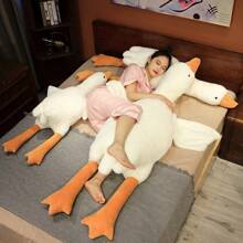 1 pieza Adorable muñeco de peluche grande de oca y pato blancos, muñeco suave para dormir, abrazar, usar como almohada decorativa, regalo para cumpleaños, festividades, niños