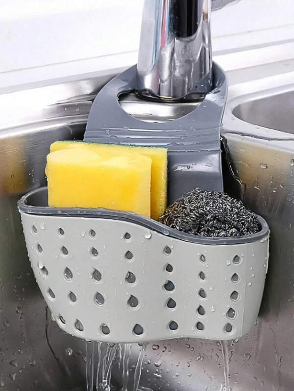 1 pieza Organizador de cocina, Estante ajustable para esponjas del fregadero, Cesta colgante de drenaje de la cocina, Cesta de drenaje deshidratadora, Herramientas pequeñas de cocina con color aleatorio