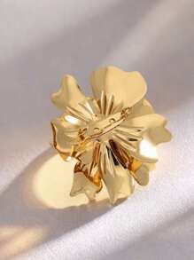 1pc Elegant Fashion Sexy Metal Flower Pearl Inlay Brooch, Suitable For Party And Daily Wear