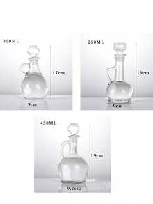1 件带手柄玻璃油瓶，厨房透明橄榄油/醋分配器，家用调味容器 - 無色 - 查看 5