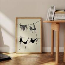 1 buc bikini vintage pentru rufe, fete, fete, moderne, pentru decor de acasă și birou, perfect pentru sufragerie, dormitor, bucătărie și mai mult decor, cadou, cadru opțional - Multicolor - Vizualizare 1