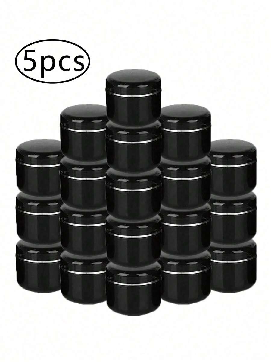 5pcs 20g/30g/50g/100g Cream Jars Plastic Sample Bottles Cosmetic Containers Empty Cosmetic Jars Refillable Sample Bottles, Suitable For Cosmetics, Makeup And Skincare Products, Perfect For Travel And Cosmetic Storage And Dispensing. - Multicolor - View 1