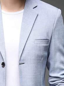 Chaqueta de traje azul claro para hombre, diseño minimalista y elegante, blazer formal casual de negocios
