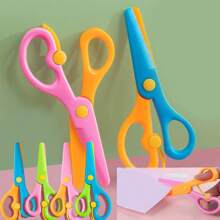 Plastic Safety Scissors, Craft Scissors For Student Handwork, Mini Plastic Scissors (Random Colors), Beginner Scissors, DIY Art Tools, Children Art And Craft Tools, Office Supplies, 1pc/2pcs/3pcs/6pcs,Back To School