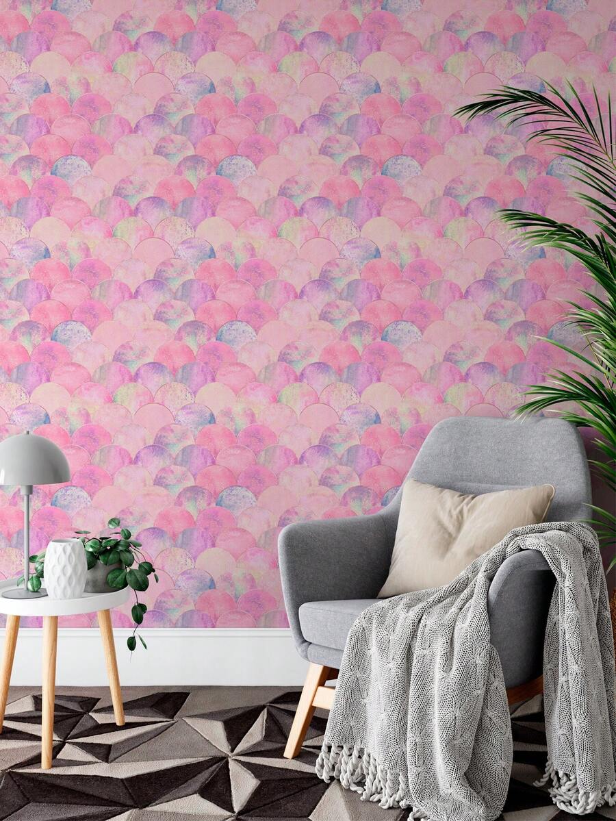 Pink Arc Peel And Stick Wallpaper, Waterproof, Removable, Room Decor Wall Sticker, Wall Mural, Home Decor, Wall Art, Wall Decor, 17.7*118.1inch - Nhiều màu - Xem 1