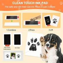 1-Piece Pet Paw Print Commemorative Kit, Ink Suitable For Cats And Dogs, DIY Memory Art, Durable Wooden Material, Captures Your Pet's Paws To Leave Lasting Memories And Nostalgia.
