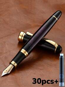 [Customized] Laser Engraved Pen Holder, 1pc Elegant Customized Fountain Pen With 0.5mm Fine Nib, High-Quality Electroplated Craftsmanship, Smooth Writing Experience, Refillable Ink Cartridge, Includes 30pcs 2.6mm Ink Cartridges, Great Daily Writing/Calligraphy Gift For Coworkers, Family, Back To School, Valentine's Day, Christmas, Father's Day, Teacher's Day, Thanksgiving, Christmas, Mother's Day, Birthday, Personalized Gifts - Multicolor - View 35