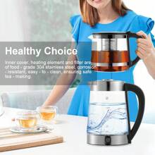 Sonifer Elektrischer Wasserkocher Teezubereiter 2L Wasserkocher + 1L Teekanne, Hochborosilikatglas Gehäuse, LED Blaulicht, verdecktes Edelstahl-Heizelement, Trockenlaufschutz, automatische Abschaltung zum Sieden, 360-Grad Schwenkbasis, digitale Temperaturanzeige mit Berührungssteuerung, 2000W, perfekt für Teeliebhaber und den Heimgebrauch