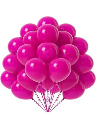 50pcs Magenta Balloons Set, Wedding Birthday Party Decoration Balloons DIY Party Supplies