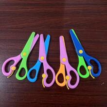 Plastic Safety Scissors, Craft Scissors For Student Handwork, Mini Plastic Scissors (Random Colors), Beginner Scissors, DIY Art Tools, Children Art And Craft Tools, Office Supplies, 1pc/2pcs/3pcs/6pcs,Back To School