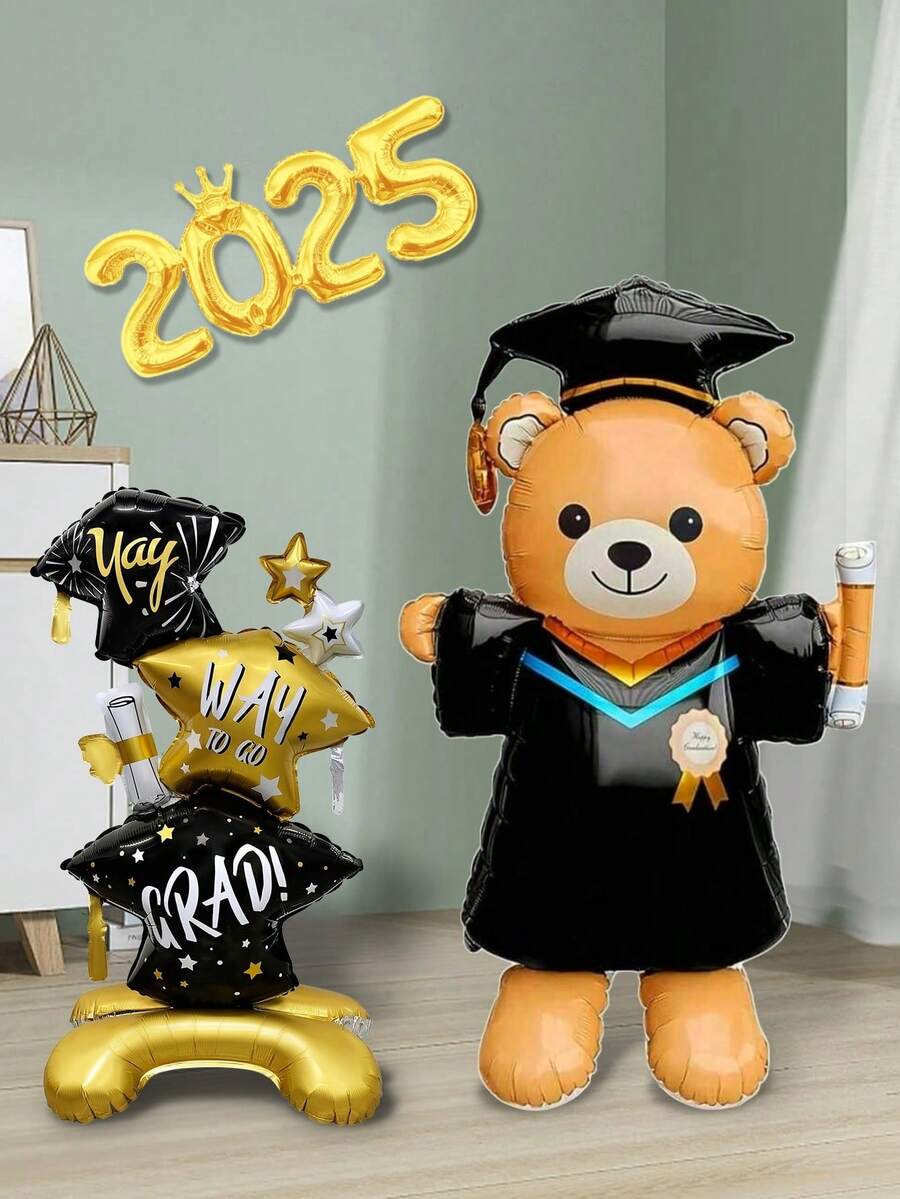 kumozawa 3件套2025年毕业派对气球装饰,舞会气球,2025年毕业装饰,毕业礼物,派对装饰,2025届 - 彩色 - 查看 1