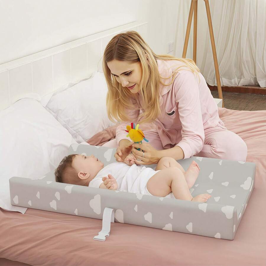 婴儿尿布桌垫罩豆绒新生儿护理垫外套按摩触摸垫床笠 - 彩色 - 查看 1