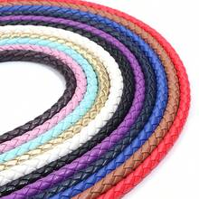 5 件/包 6 毫米 PU 编织绳，彩色圆绳，适用于手链、项链、钥匙扣、DIY 手工珠宝配件