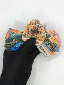 1件装斯洛文尼亚风景冰箱贴，特里格拉夫峰、布莱德湖、波斯托伊，3D立体文创旅游纪念品，冰箱贴，家居厨房装饰，精美节日礼物