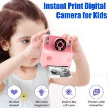 Cámara con impresión instantánea para niños, cámara digital para niños de 1080p con pantalla HD, regalo ideal de juguetes para niños y niñas de 6 a 14 años, incluye 2 rollos de papel de impresión y 6 bolígrafos de colores