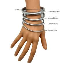 4 pièces/set Bracelets en silicone de gelée avec des accents métalliques, ensemble de bijoux de bracelets en silicone de combinaison de tailles mixtes