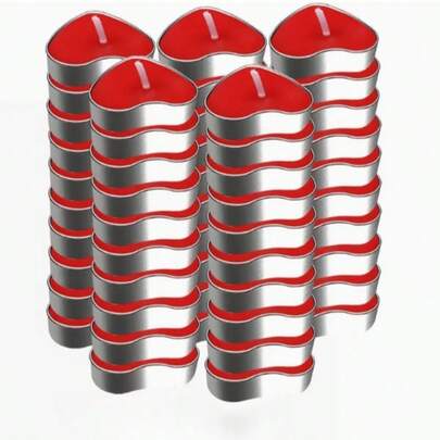 100 velas simples e compactas, adequadas para uso diário, lazer, festas e reuniões, brancas, rosa, vermelhas, 2 horas, 3 horas, 4 horas de tempo de queima, decoração de mesa de casamento e jantar, velas românticas